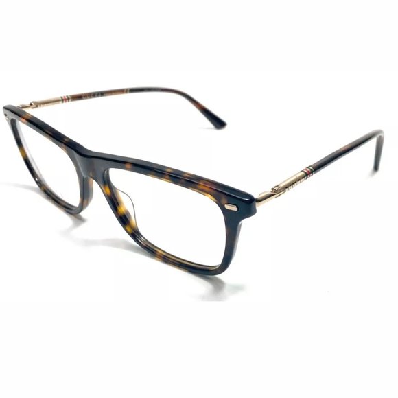 Gucci Men's Havana Gold Eyeglasses - Picture 1 of 4